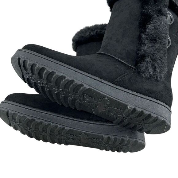 Women’s Black Cozy Abigail Faux-Fur Winter Boots Size 9 - Picture 6 of 9